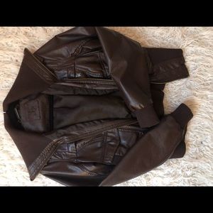 Burgundy faux leather jacket